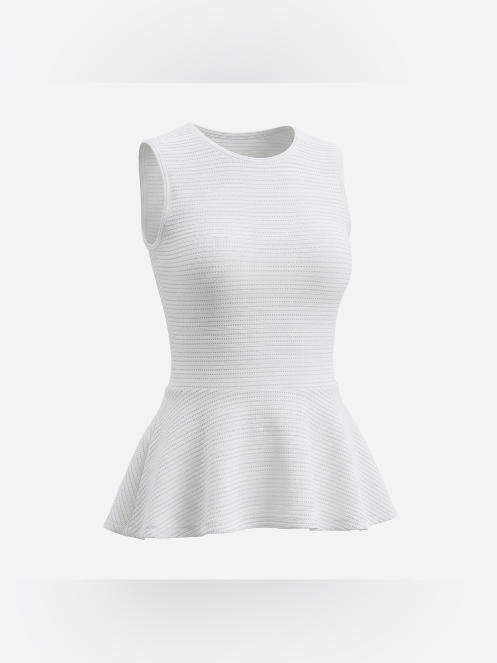 BCBGMaxAzria Women’s White Sleeveless Peplum Top with Zipped Back - XS, Like New